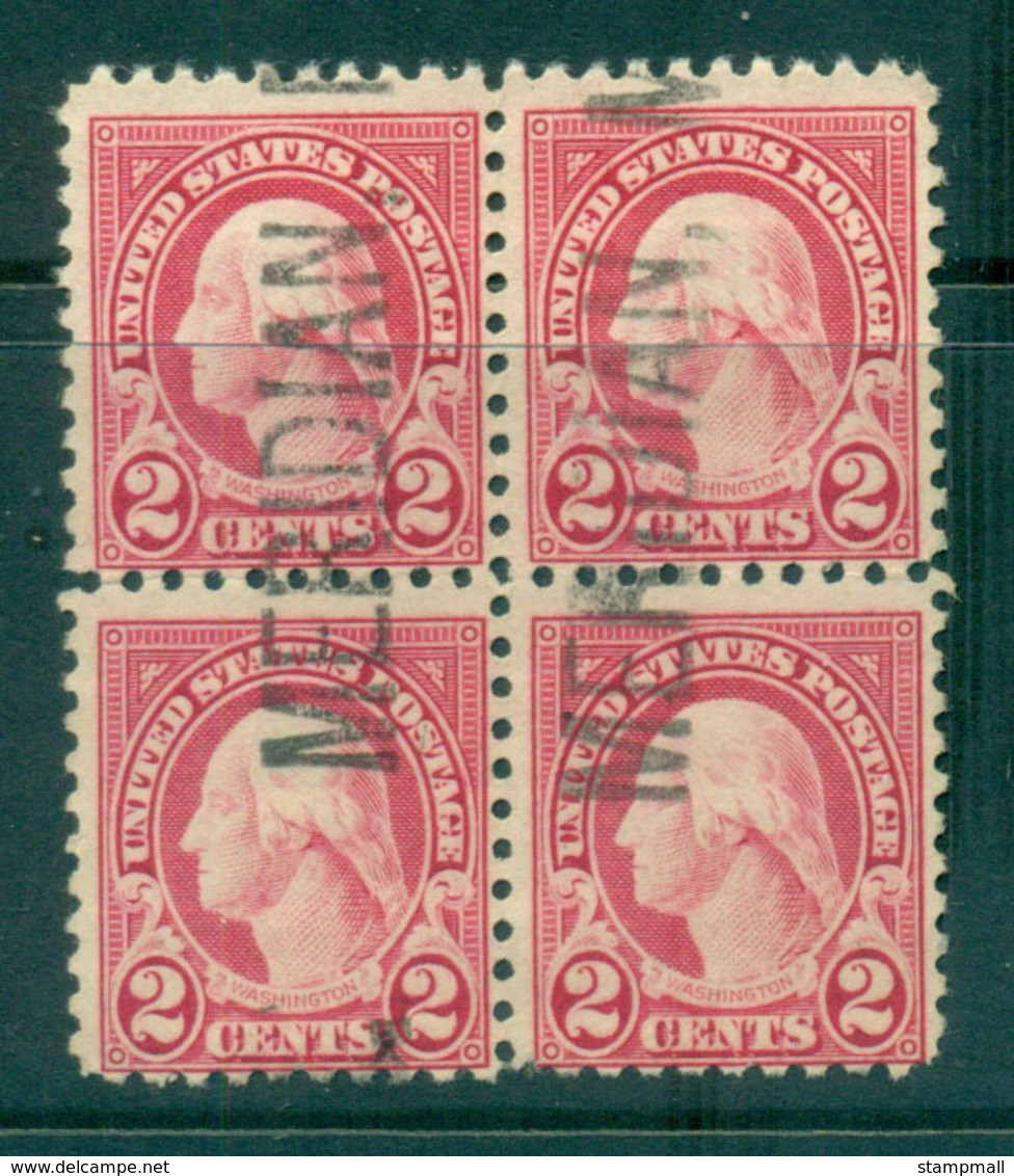 USA 1923-26 Sc#583 2c Washington P10 (Rotary)Blk 4 Precancel, Meridian FU Lot67889 - Andere & Zonder Classificatie