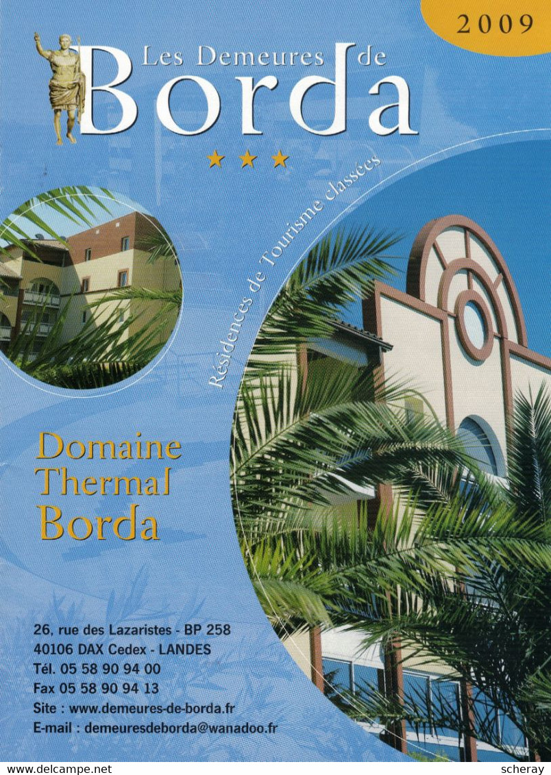 LIVRET DESCRIPTIF ET TARIFS DOMAINE THERMAL DE BORDA  A DAX - Deportes & Turismo