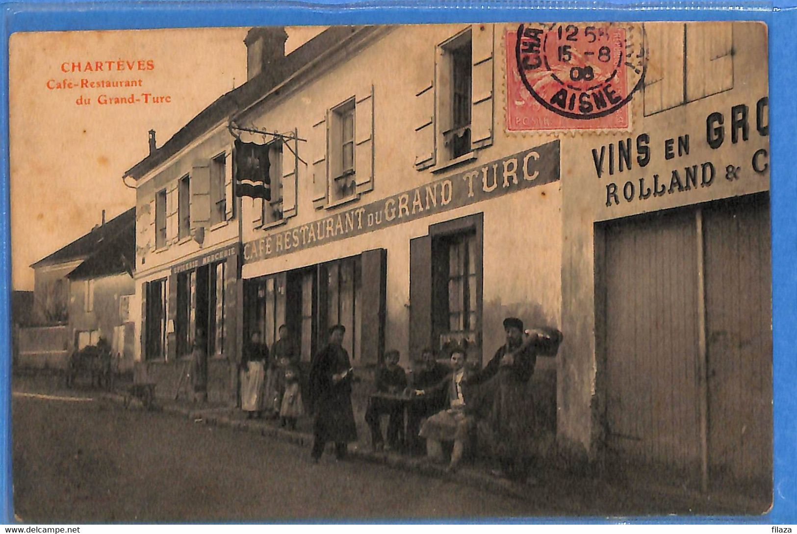 02 - Aisne - Chauny - Charteves - Cafe Restaurant Du Grand Turc (N8373) - Chauny