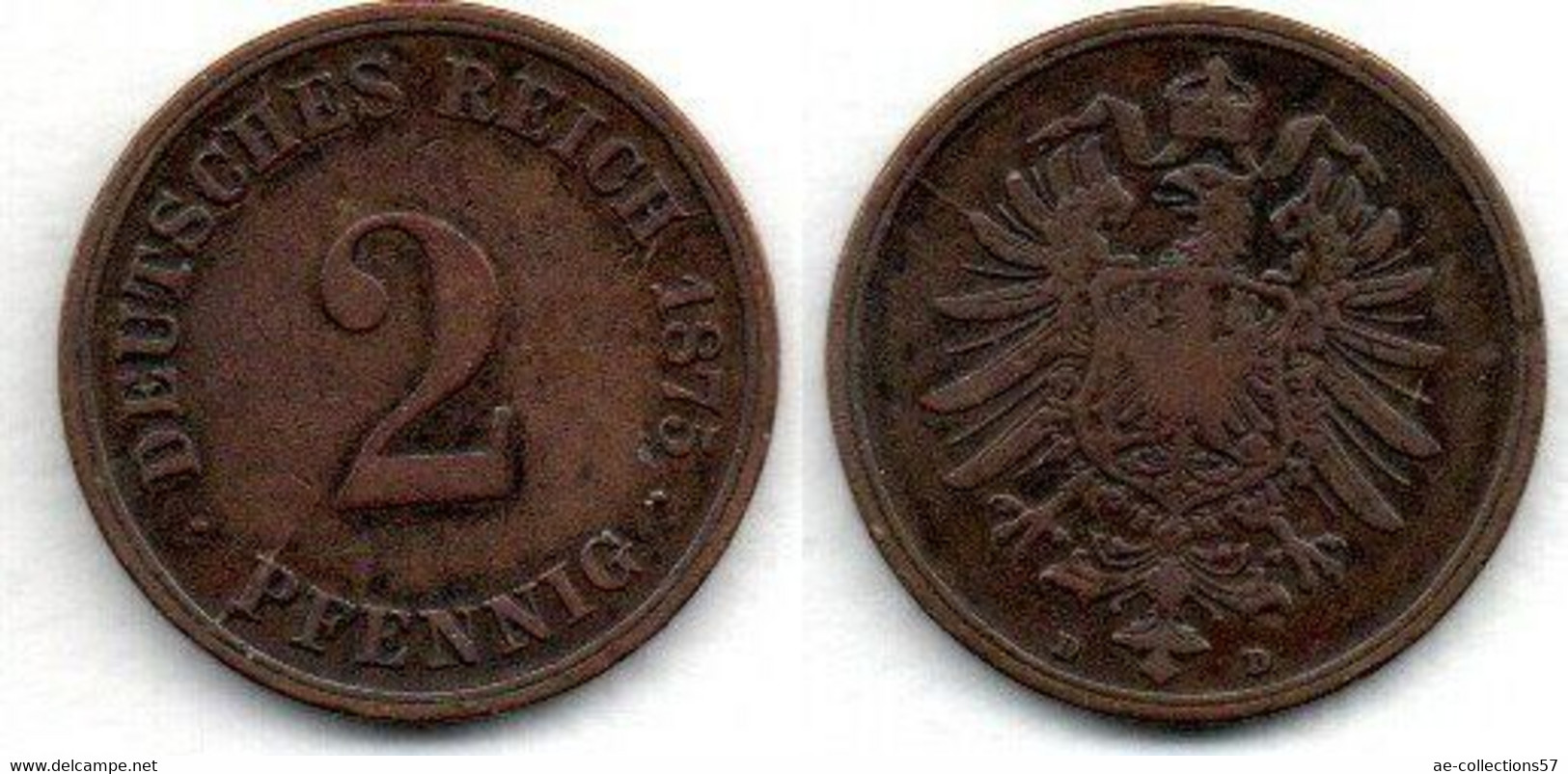 Allemagne - Deutschland - Germany 2 Pfennig 1875 D TB+ - 2 Pfennig