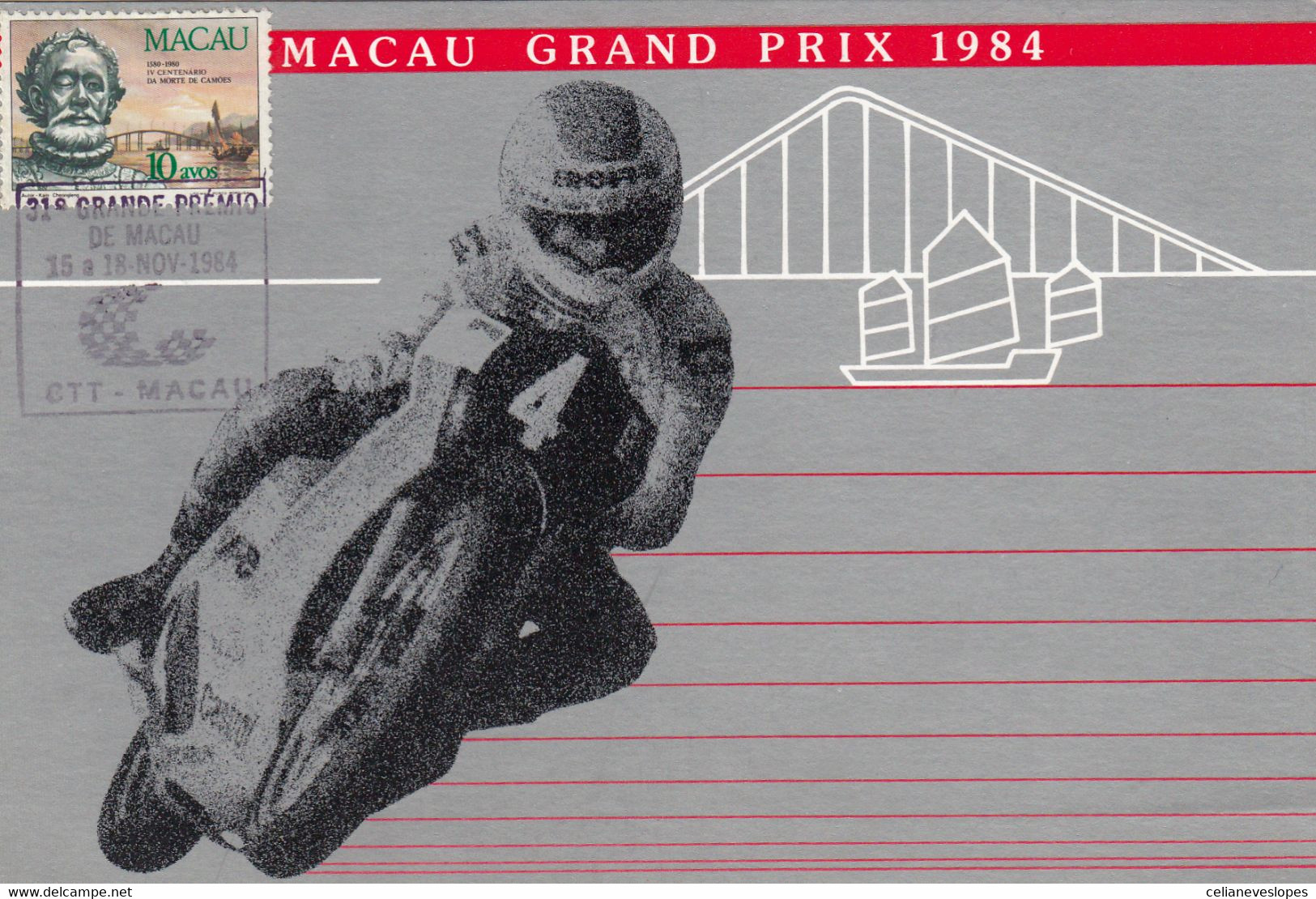 Macau, Macao, Maximum Cards, Granda Prémio De Macau 1984 - Tarjetas – Máxima