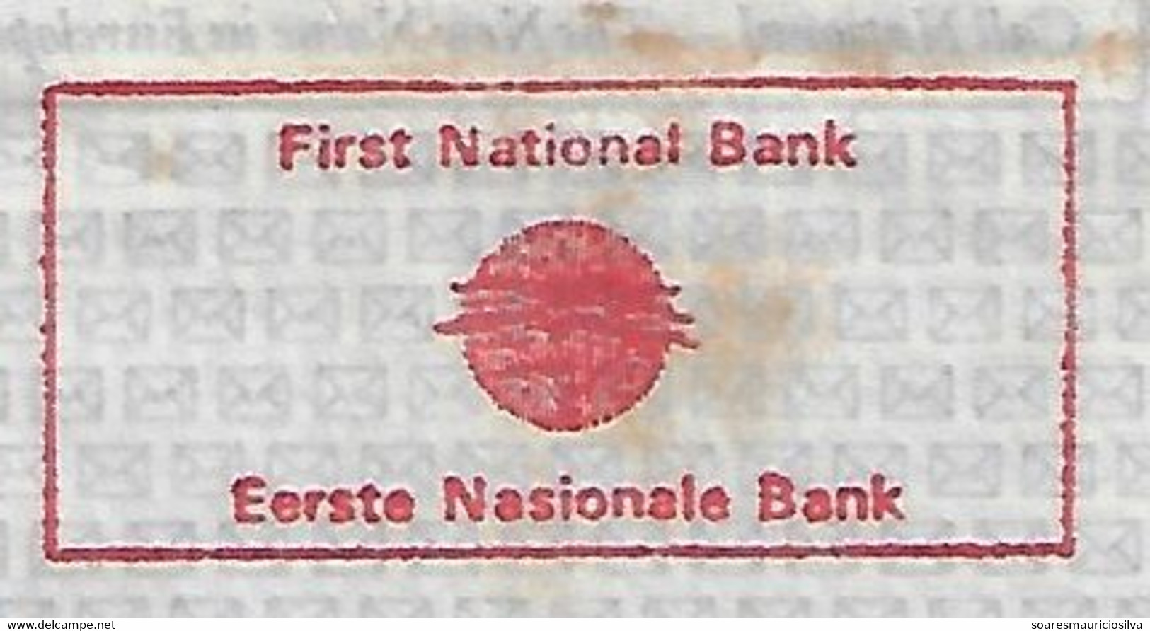 South Africa 1990 Airmail Cover Meter Stamp Slogan First National Bank From East London Logo Acacia Tree - Storia Postale