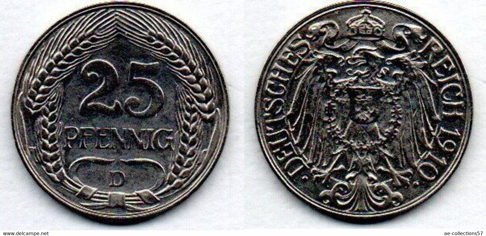 Allemagne - Deutschland - Germany 25 Pfennig 1910 D TTB - 25 Pfennig