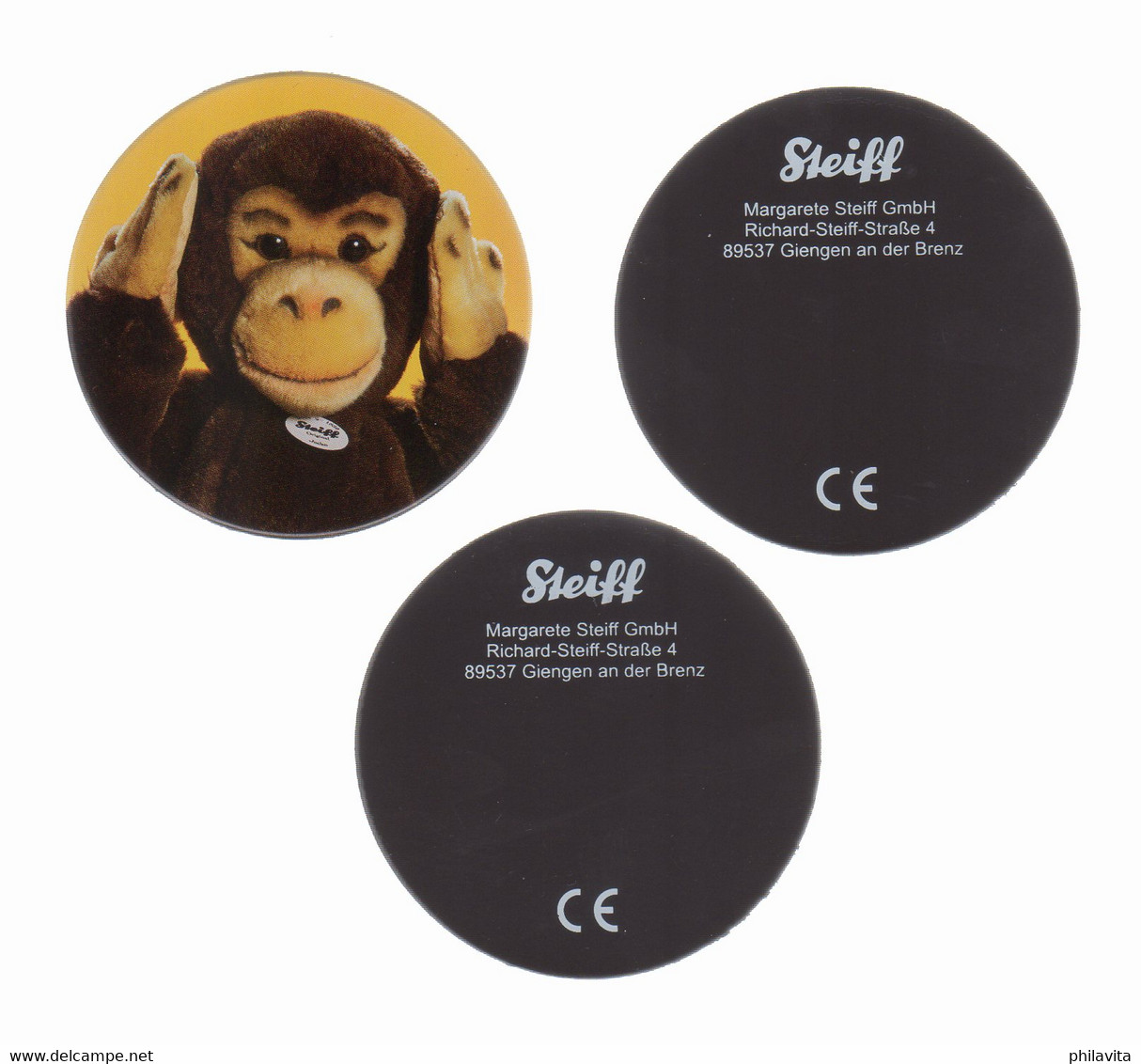 Steiff Knopf Im Ohr Set Of 3 Humor Magnets See Nothing, Hear Nothing, Say Nothing Monkey Animals Teddy Bear Giengen - Humor