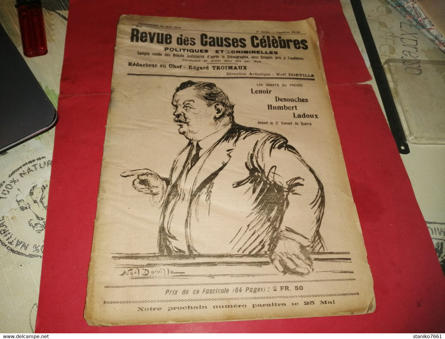 REVUE DES CAUSES CELEBRES POLITIQUES ET MILITAIRE Mai 1919 Compte Rendu - Historische Dokumente