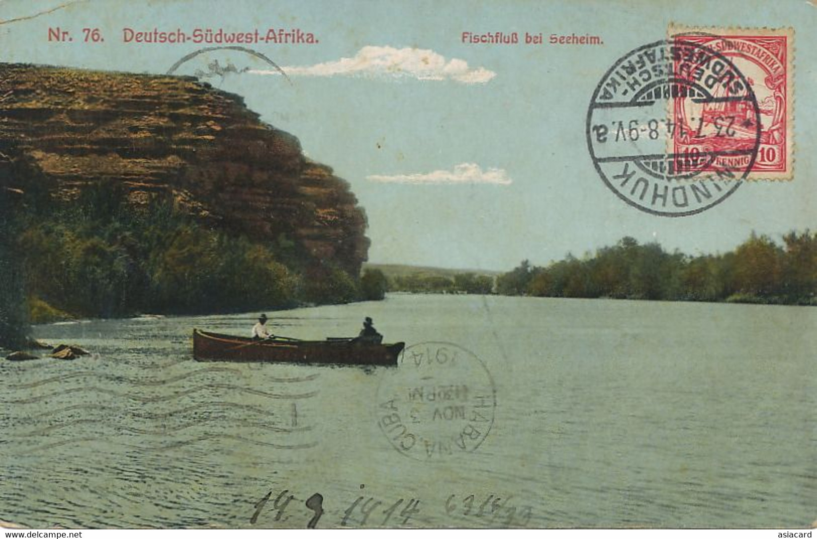 German Colony Deutsch Suidwest Afrika Fischfluss Bei Seeheim Used Windhuk  To Cuba - Namibie