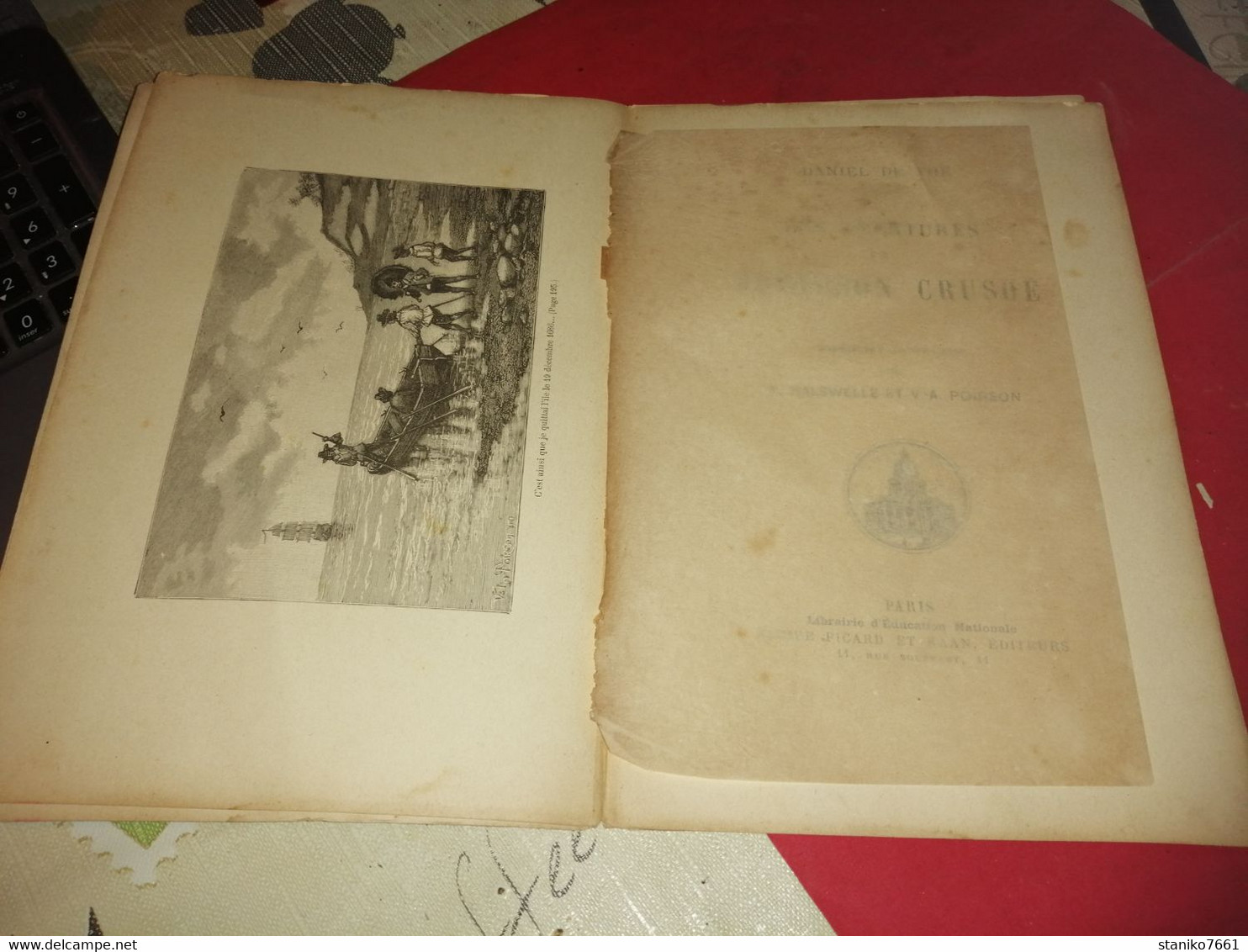 2 ILLUSTRATIONS SUR LES AVENTURES DE ROBINSON CRUSOE 4 PAGES - Historical Documents