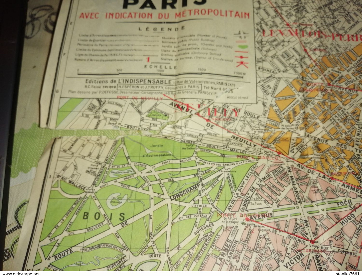 ANCIEN PLAN DE PARIS AVEC INDICATION DU METROPOLITAIN A DATER - Europe