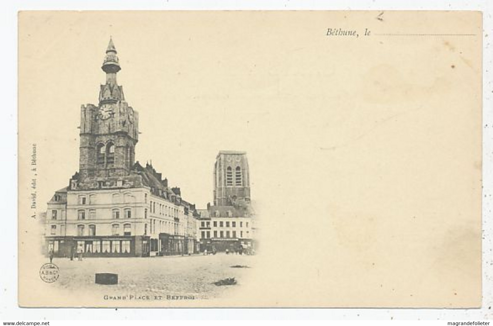 CPA CARTE POSTALE FRANCE 62 BETHUNE GRAND' PLACE ET BEFFROI - Other & Unclassified