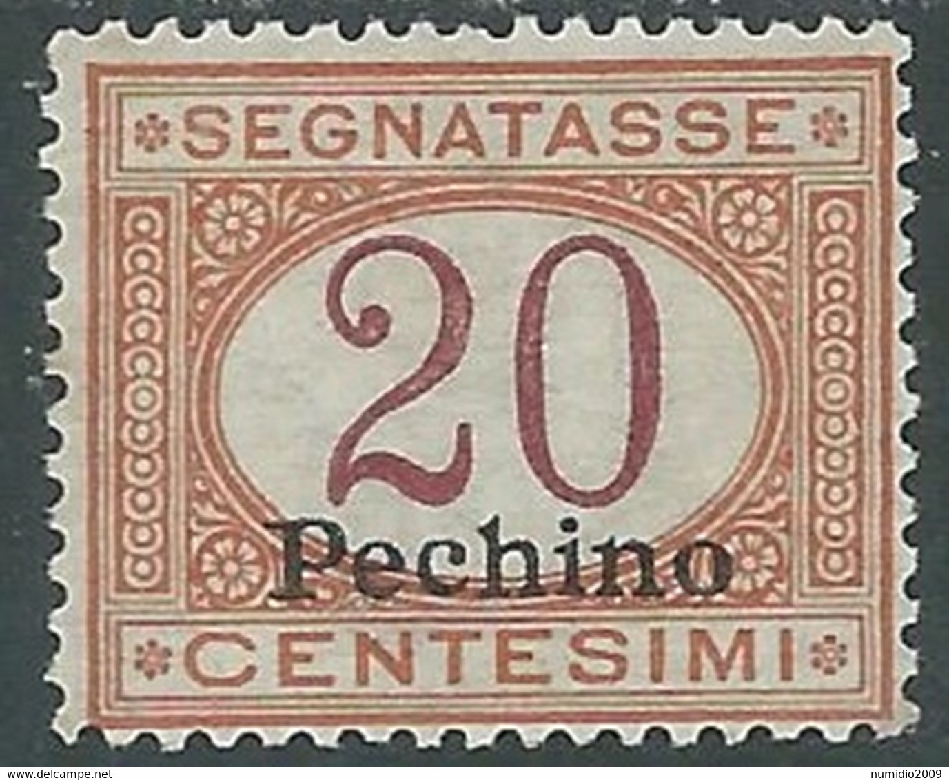 1917 CINA PECHINO SEGNATASSE 20 CENT MH * - RF38-5 - Pékin