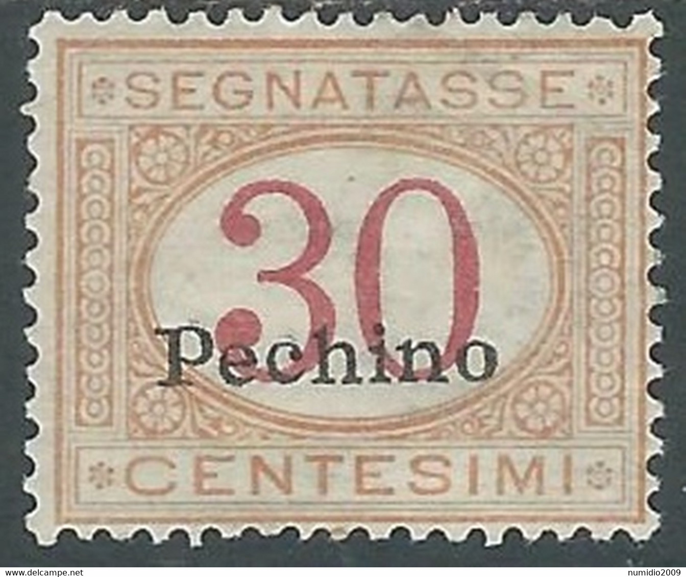 1917 CINA PECHINO SEGNATASSE 30 CENT MH * - RF38-5 - Pékin