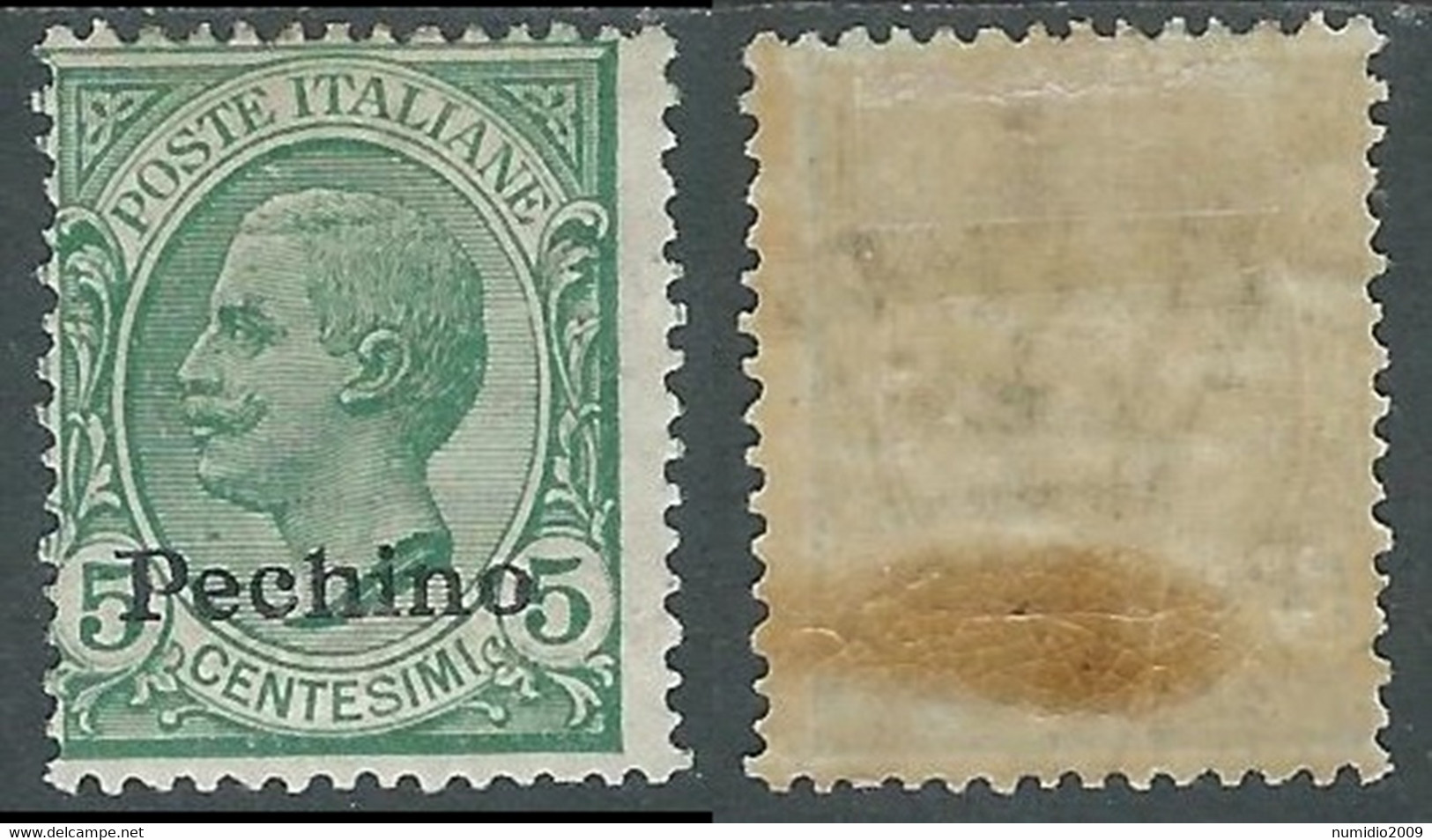 1917-18 CINA PECHINO EFFIGIE 5 CENT MH * - RF38-9 - Pékin