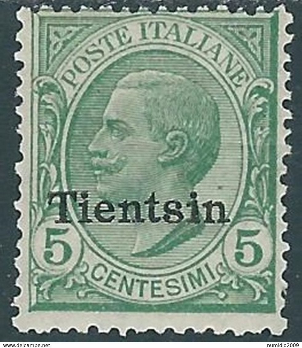 1917-18 CINA TIENTSIN EFFIGIE 5 CENT MH * - RF40-4 - Tientsin