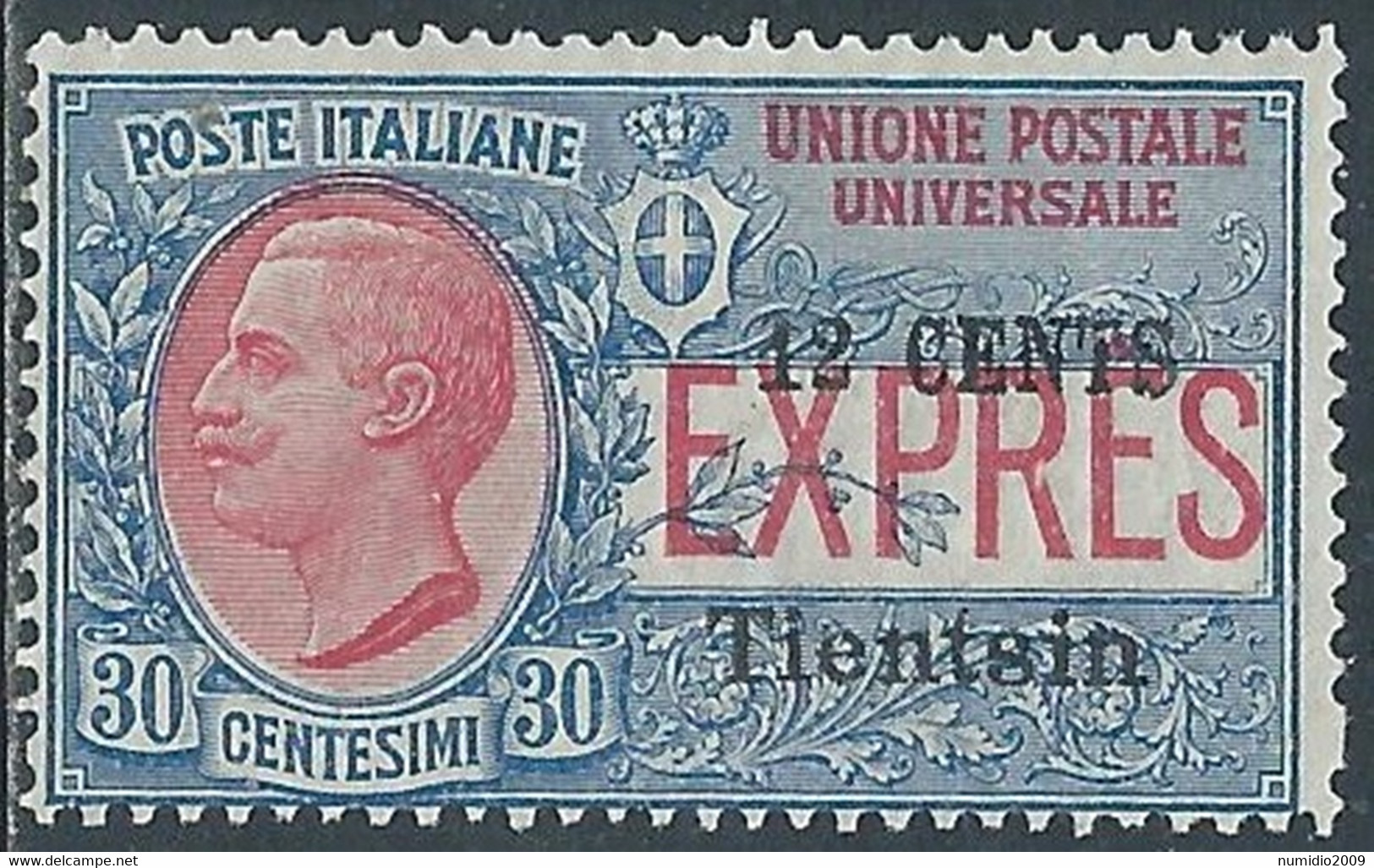 1918 CINA TIENTSIN ESPRESSO SOPRASTAMPATO 12 SU 30 CENT MH * - RF15-5 - Tientsin