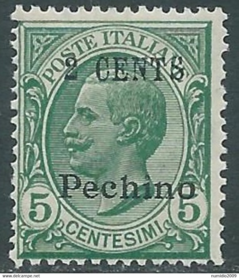 1918-19 CINA PECHINO EFFIGIE SOPRASTAMPATO 2 SU 5 CENT MNH ** - RF38-8 - Peking