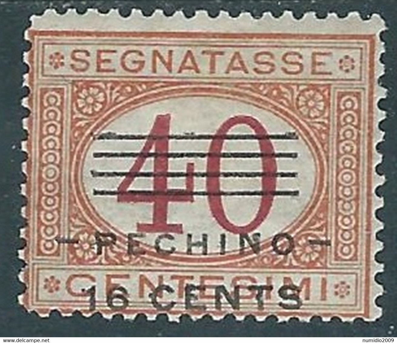 1919 CINA PECHINO SEGNATASSE SOPRASTAMPATO 16 SU 40 CENT MH * - RF38-9 - Pekin