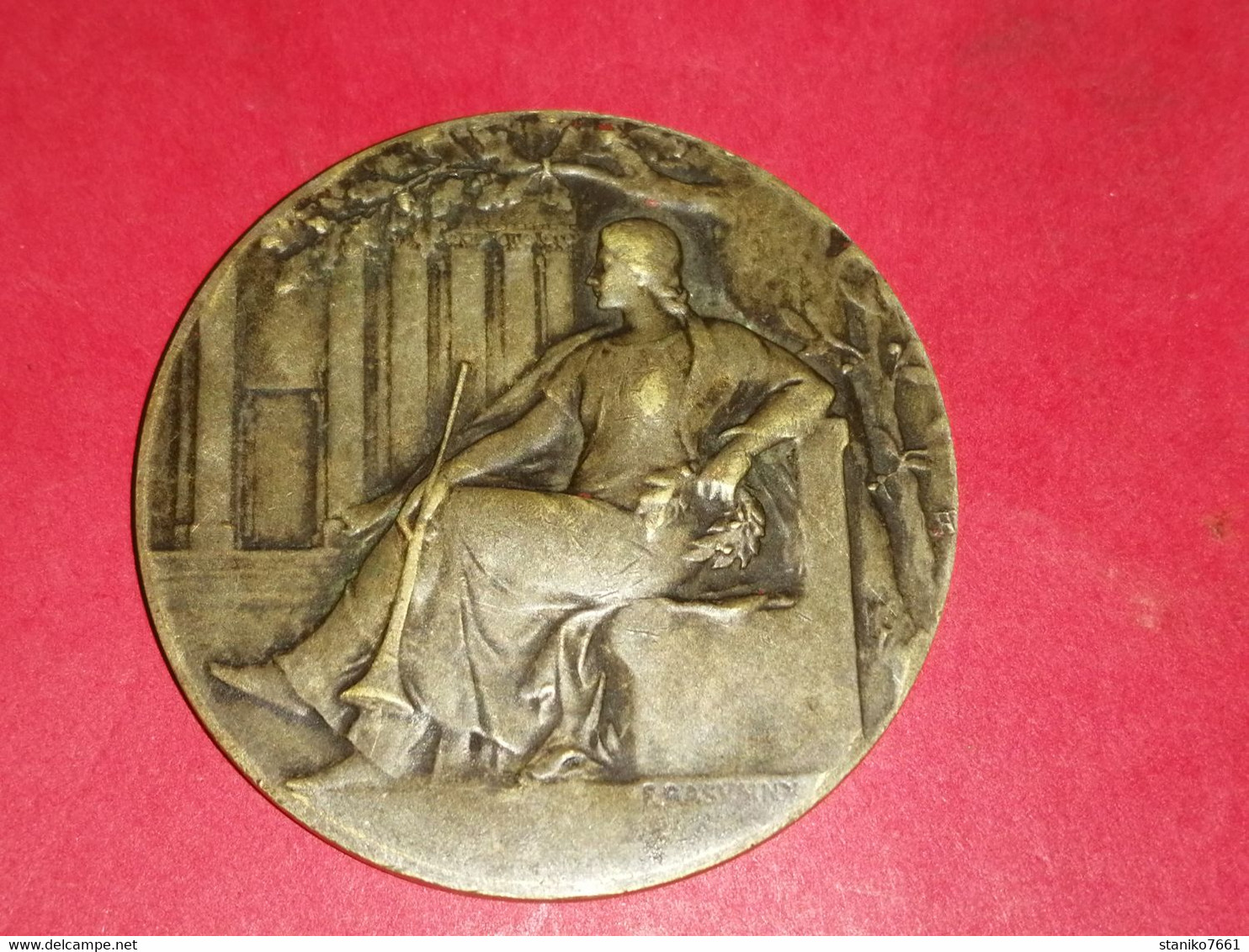 MÉDAILLE BRONZE ARGENTE 43 Gr SOCIETE CANNINE DE PICARDIE Graveur RASUMNY 46 Mm - Royal / Of Nobility