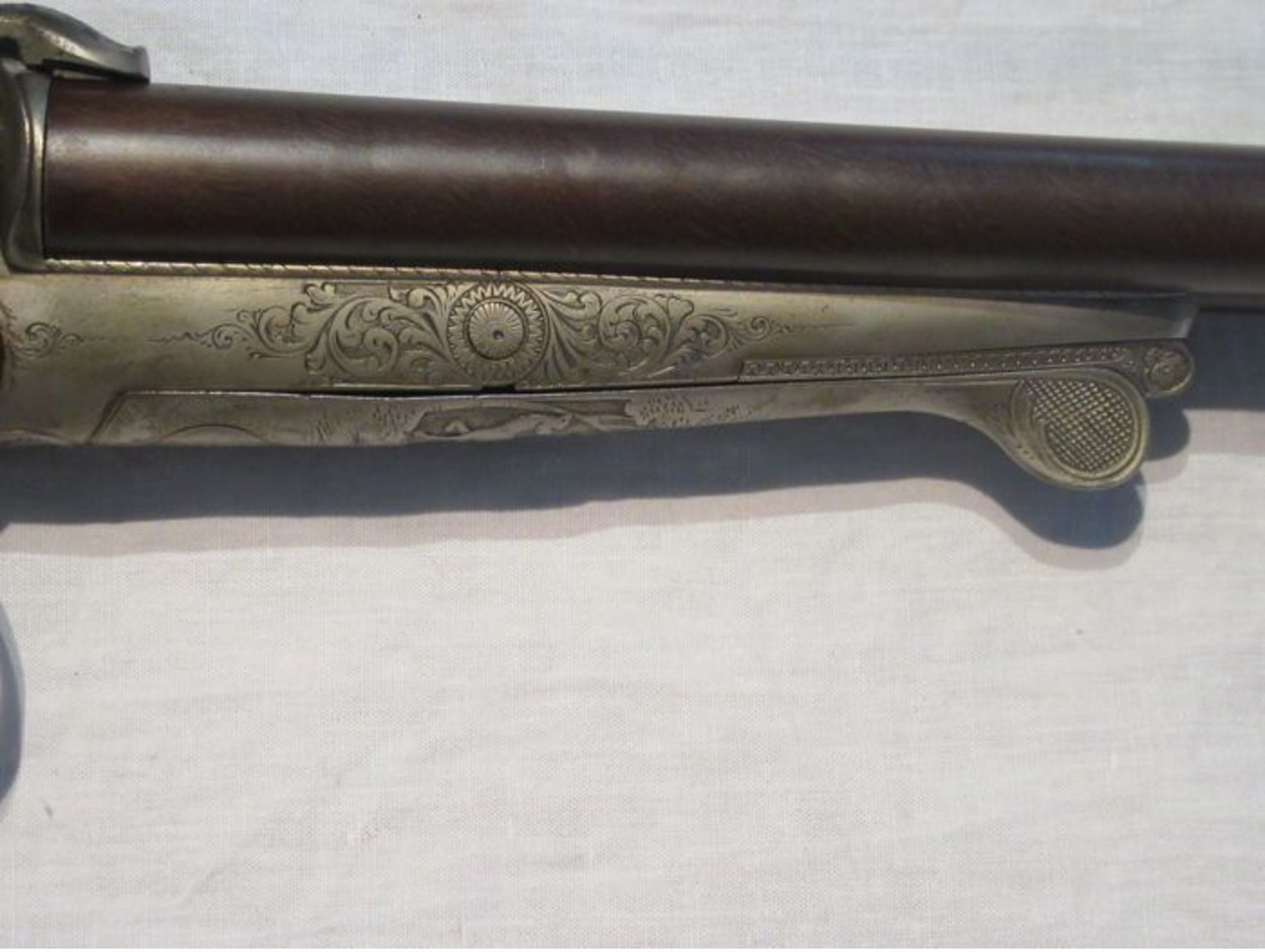 Beautiful Pin Fire Rifle Engraved With Scene Of Hunting And Animals - Sonstige & Ohne Zuordnung