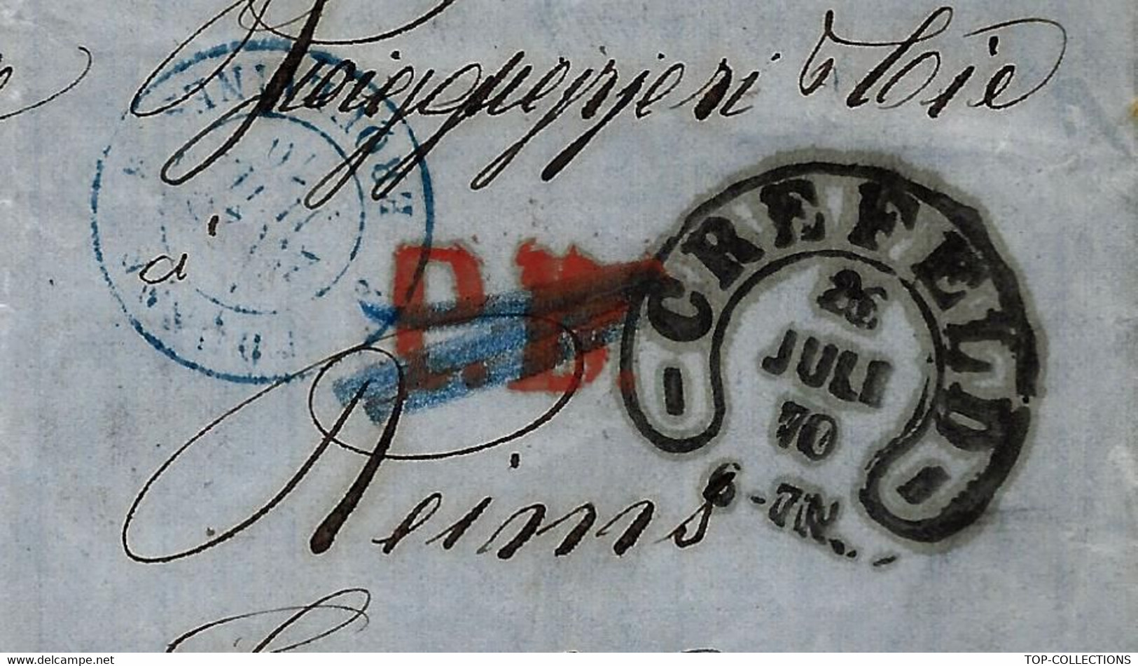 1870 L.S.C. De Crefeld Allemagne Pour Reims Marne France VOIR SCANS - Precursores