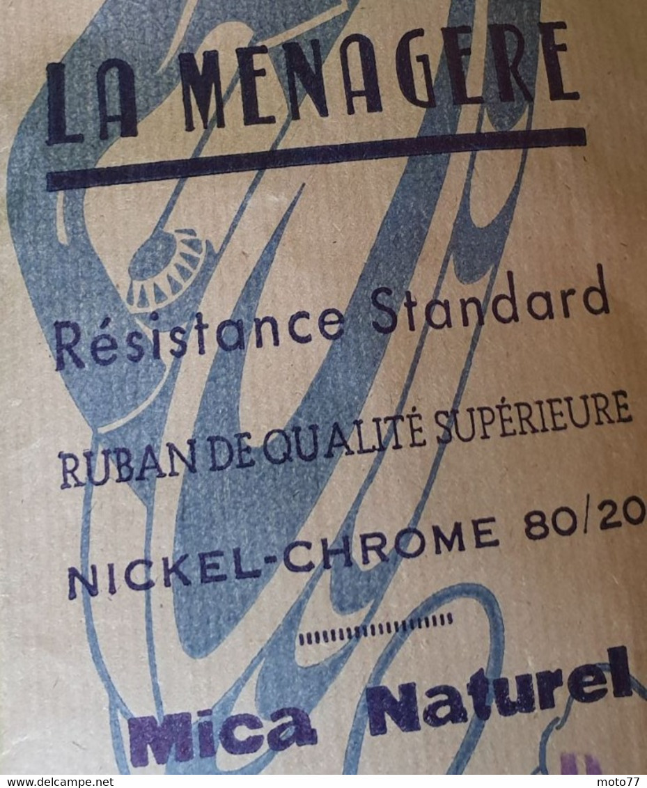 Ancienne RÉSISTANCE CHAUFFANTE "La Ménagère" Pour Fer à Repasser - Appareil ÉLECTRIQUE En RECHANGE 400 W - Vers 1940 - Otros Aparatos