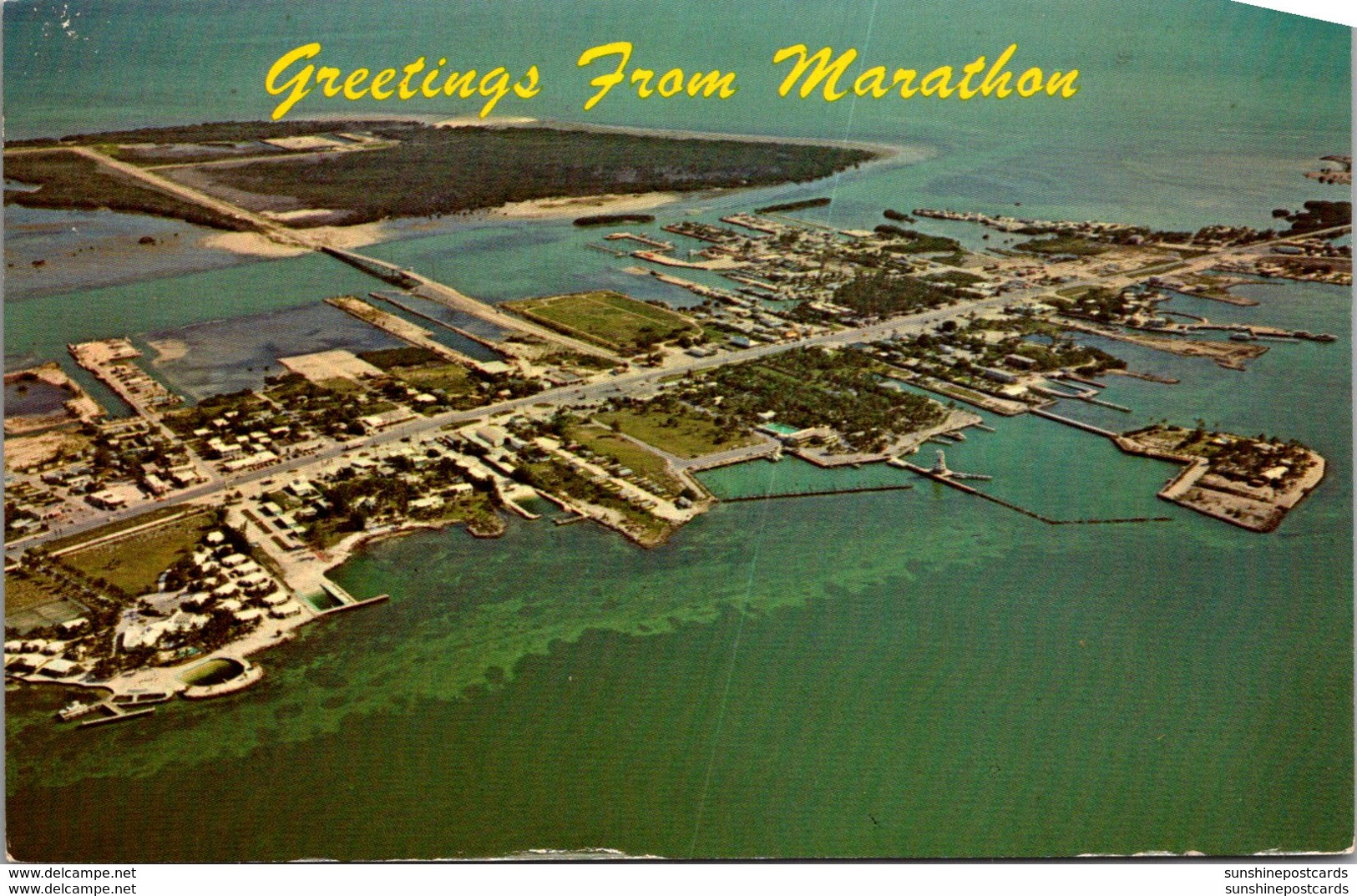 Florida Keys Greetings From Marathon Aerial View 1965 - Key West & The Keys