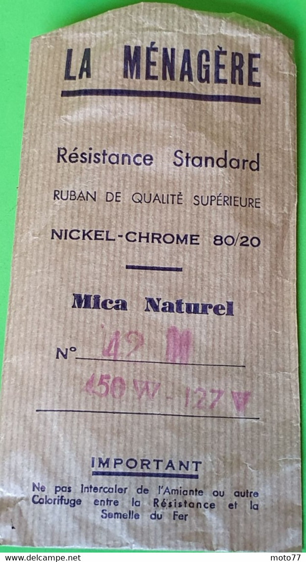 Ancienne RÉSISTANCE CHAUFFANTE "La Ménagère" Pour Fer à Repasser - Appareil ÉLECTRIQUE En RECHANGE 450 W - Vers 1940 - Autres Appareils