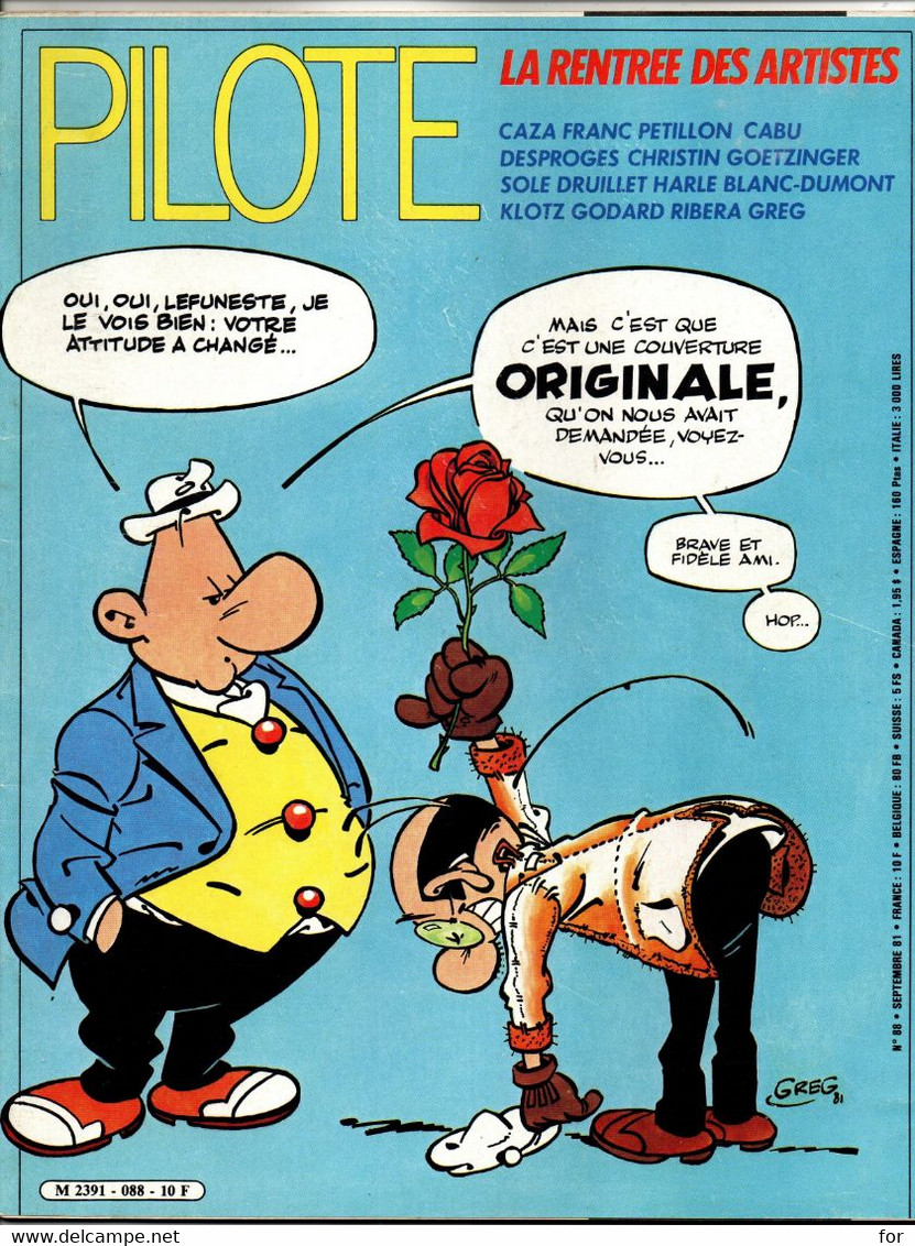 BD : Magazine : PILOTE : N° 88 - 1981 : La Rentrée Des Artistes : Humour - Pilote