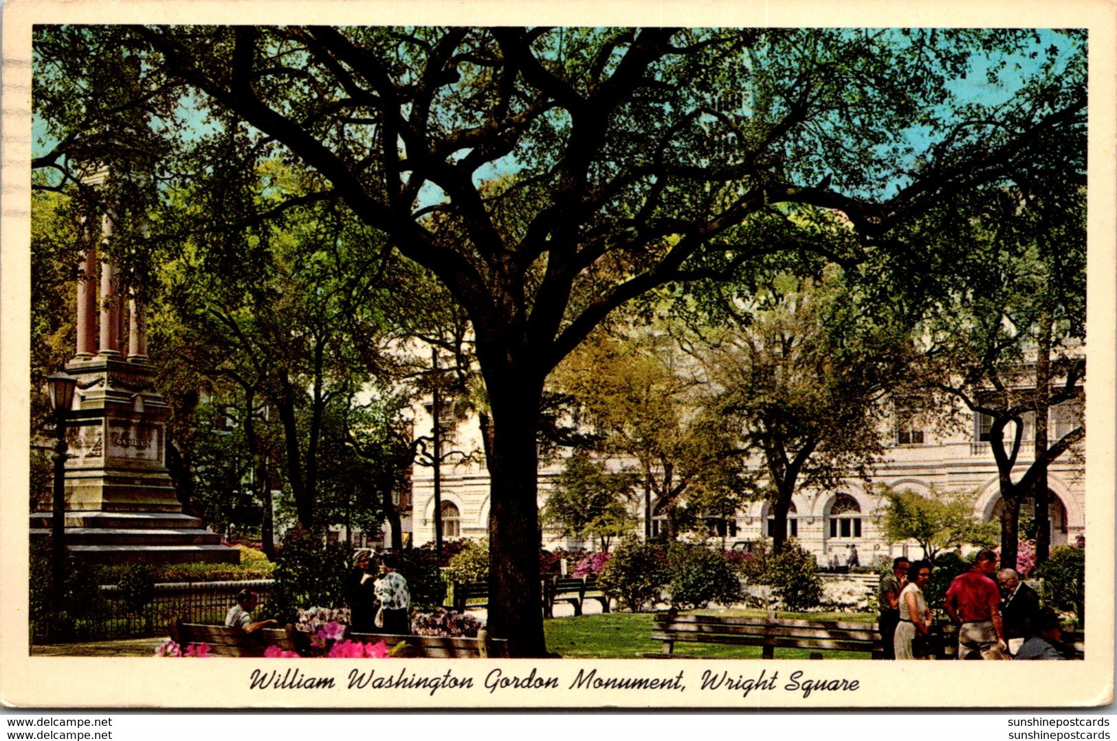 Georgia Savannah Wright Square William Washington Gordon Monument 1964 - Savannah
