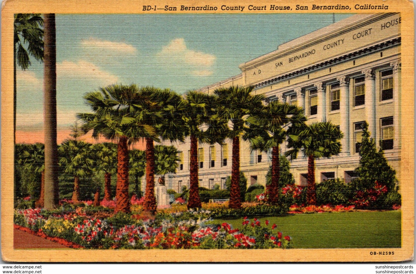 California San Bernardino County Court House Curteich - San Bernardino