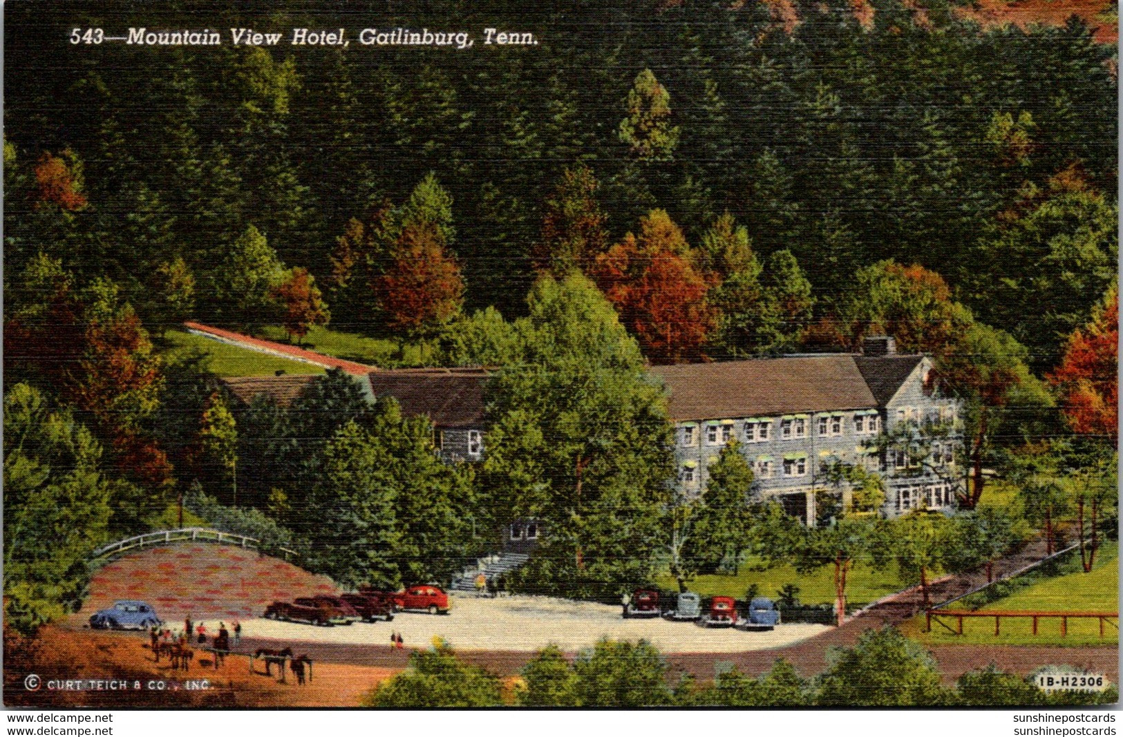 Tennessee Gatlinburg Mountain View Hotel Curteich - Smokey Mountains