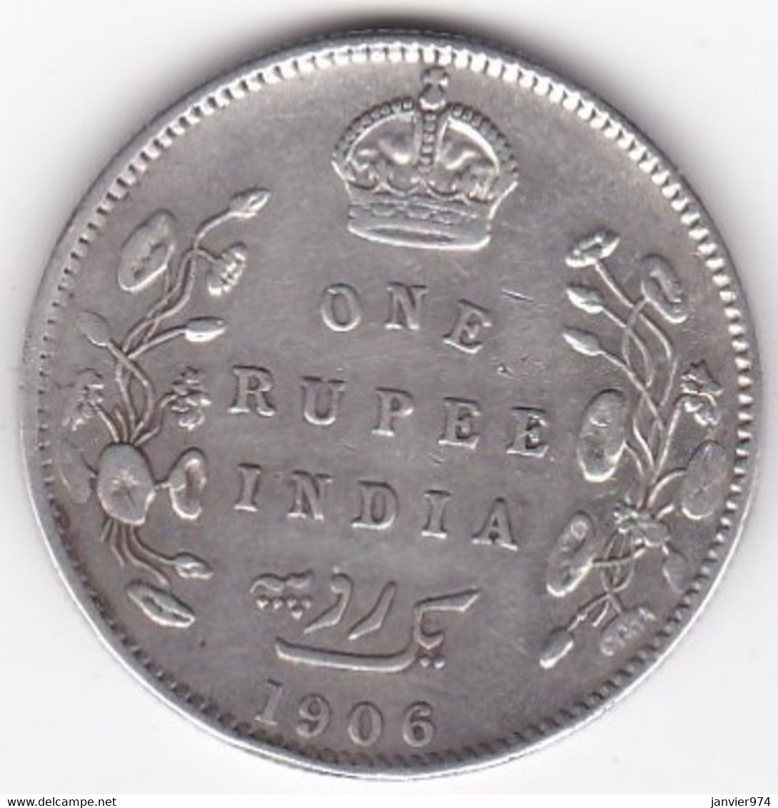 British India , One Rupee 1906 Bombay Edwards VII, En Argent, KM# 508 - India