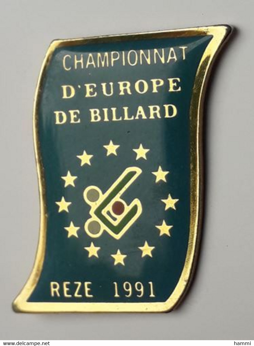 AN452 Pin's Championnat D'Europe De Billard à Rezé 1991 Loire Atlantique Achat Immédiat - Biliardo