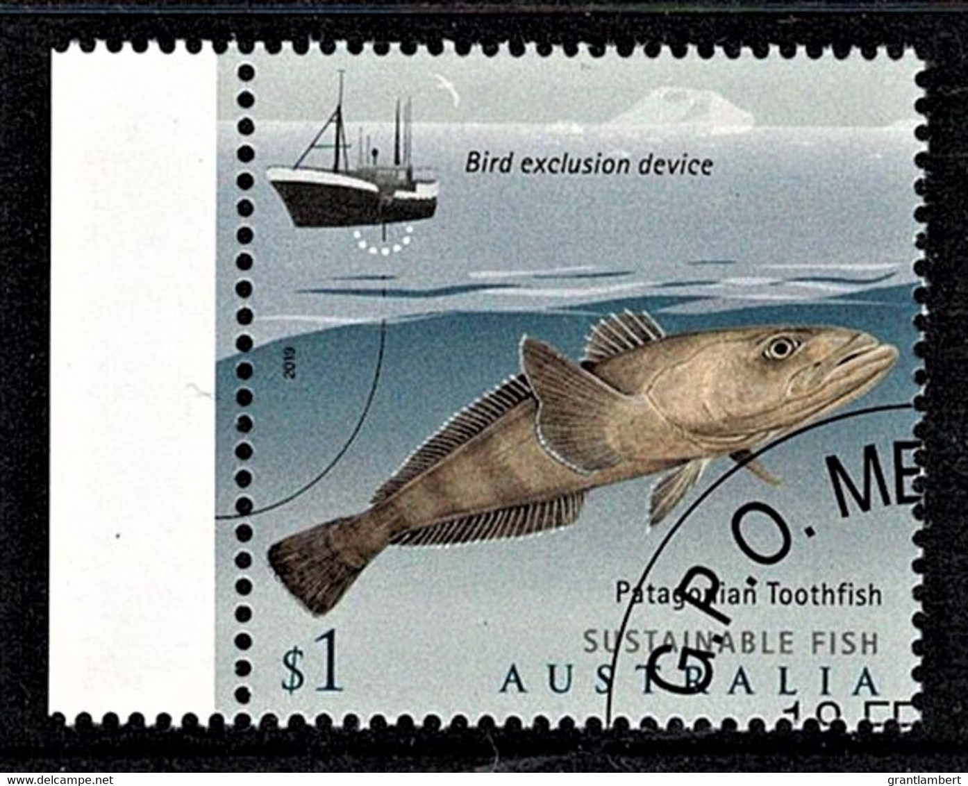 Australia 2019 Sustainable Fish $1 Toothfish Marginal CTO - - Used Stamps