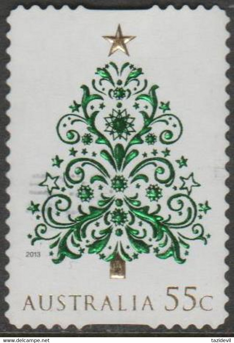 AUSTRALIA - DIE-CUT- USED 2013 55c Christmas - Tree - Embellished - Used Stamps