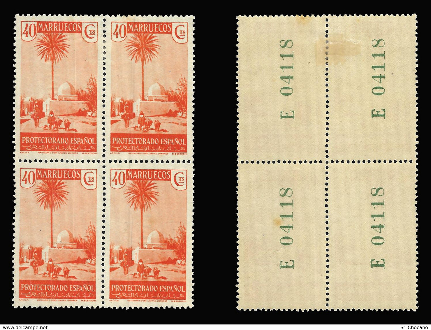 España.MARRUECOS1935-37. Vistas Paisajes.40c.Blq4.Nuevo(detalles).Edifil.155 - Marruecos Español