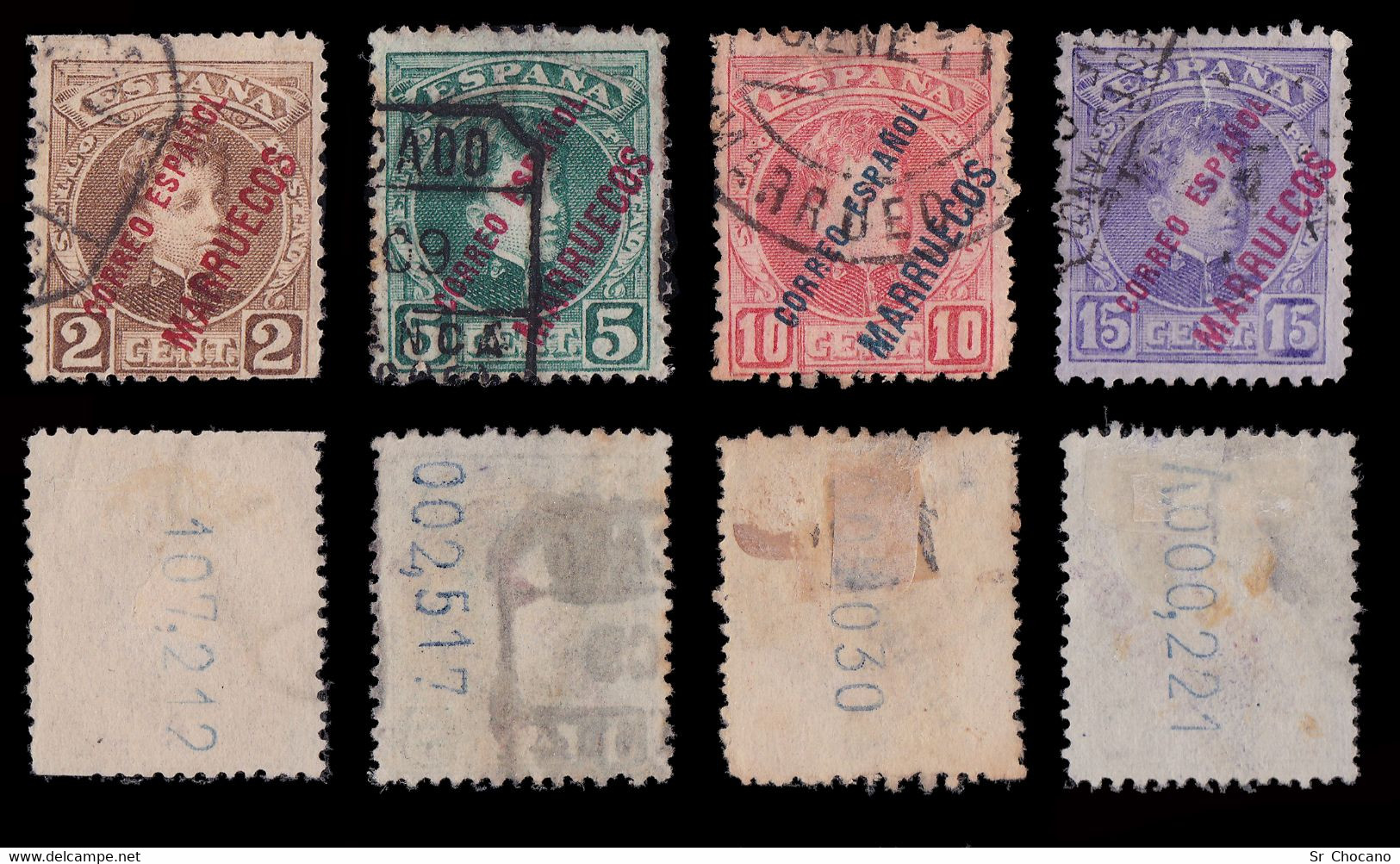 MARRUECOS.1903-09.Habilitados.Lote 11 Usado.Edifil.1-11 - Marruecos Español