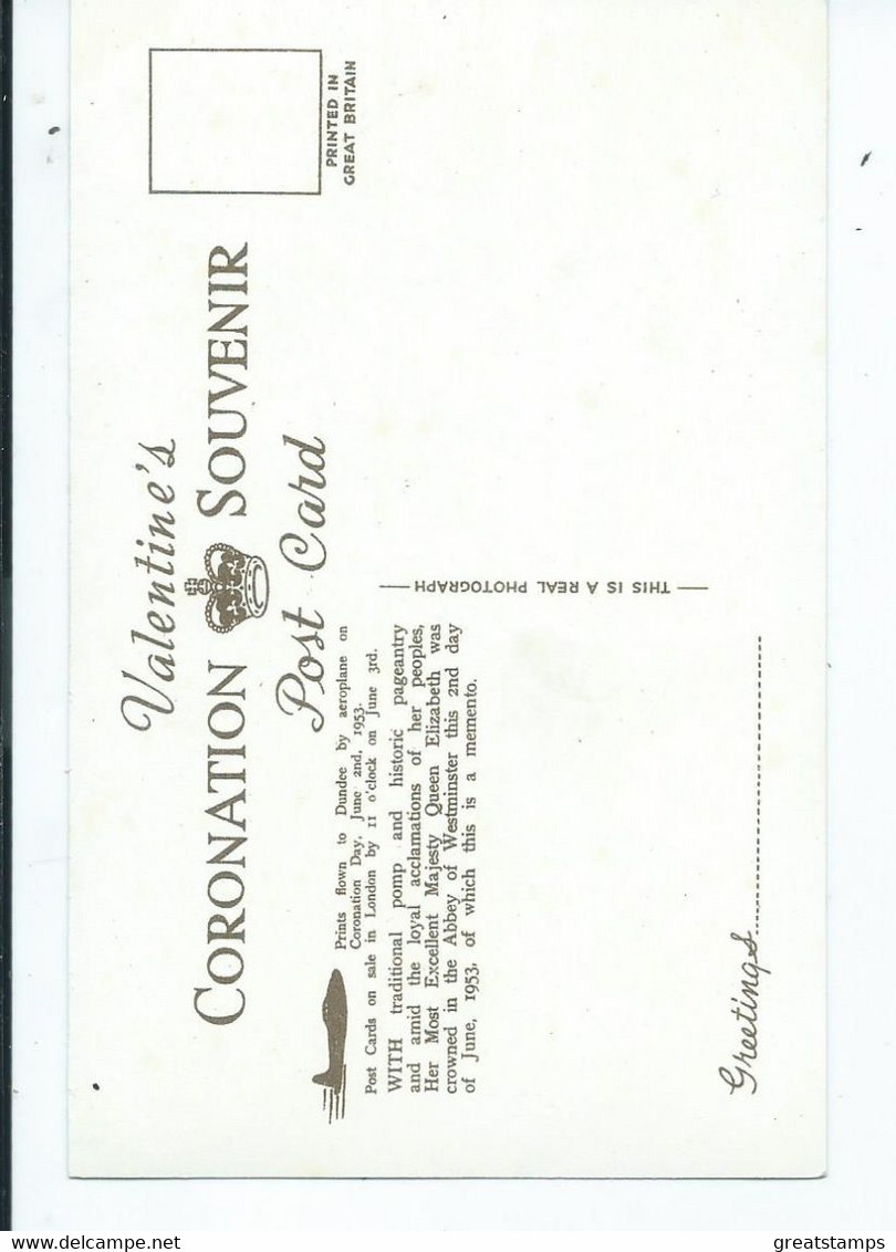 Royalty  Postcard Rp  Royal Family Queen Elizabeth Coronation Westminster Abbey Unused Valentine's - Koninklijke Families