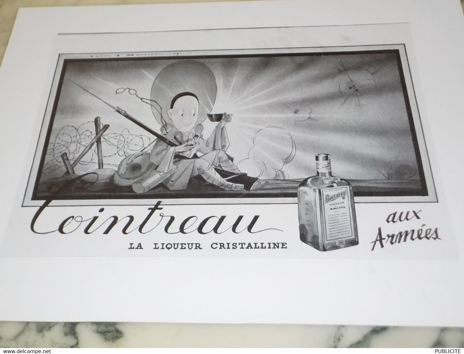 ANCIENNE PUBLICITE LIQUEUR AUX ARMEES COINTREAU 1940 - Alcools