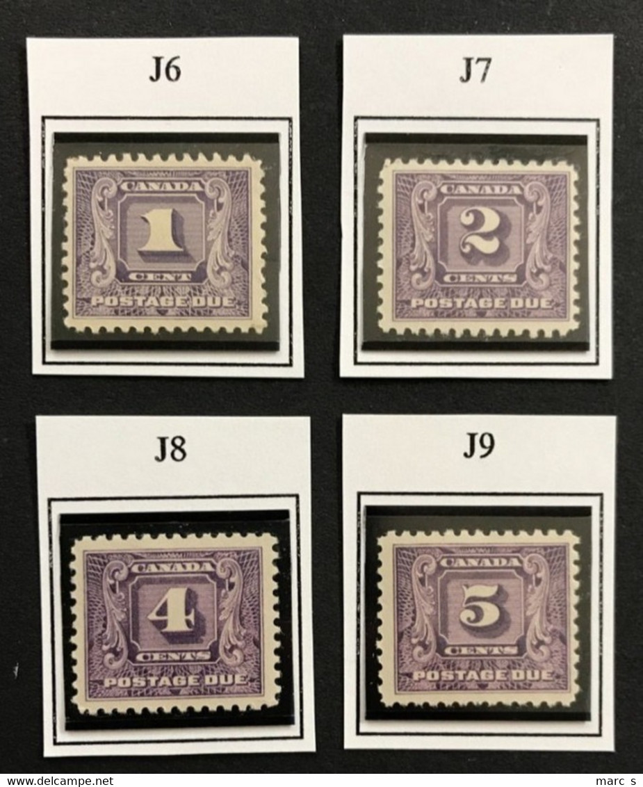 CANADA 1930 - NEUF*/MH - Série Set POSTAGE DUE TAXES - Sc J 6 - J 7 - J 8 - J 9 - YT T 6 / 9 - RARE - CV 55 EUR - Segnatasse