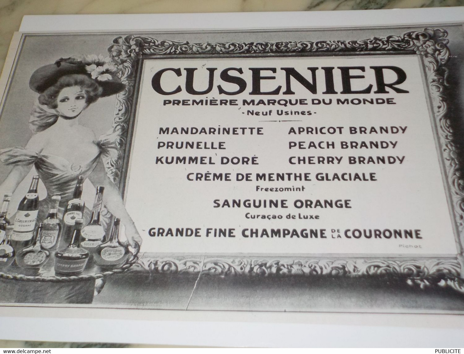 ANCIENNE PUBLICITE COGNAC CUSENIER  1913 - Alcools