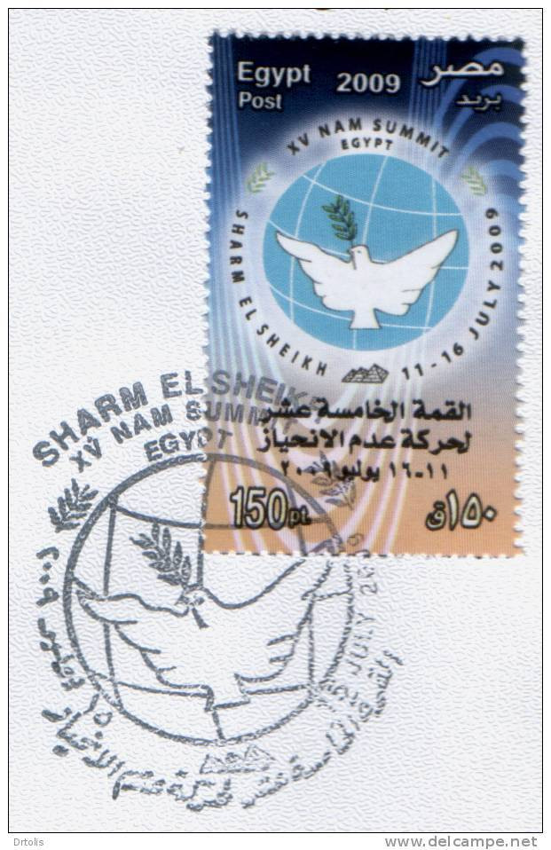 EGYPT / 2009 / XV NAM SUMMIT / FDC / VF/ 3 SCANS . - Covers & Documents