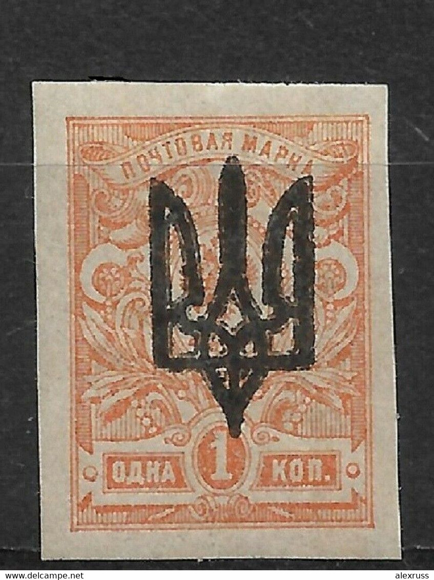 Ukraine/Russia 1919, Civil War, KIEV Type-3 Trident, 1 Kop. Imperf !, VF MLH*OG (OLG-8) - Ucrania & Ucrania Occidental