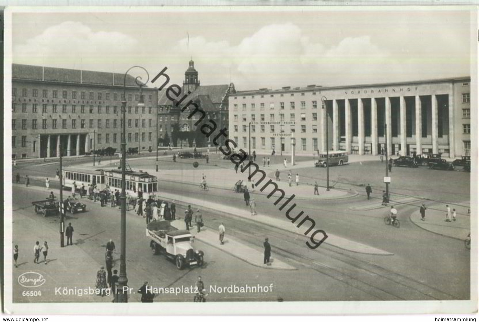 Königsberg - Hansaplatz - Nordbahnhof - Strassenbahn - Foto-AK 30er Jahre - Verlag Stengel & Co GmbH Dresden - Ostpreussen