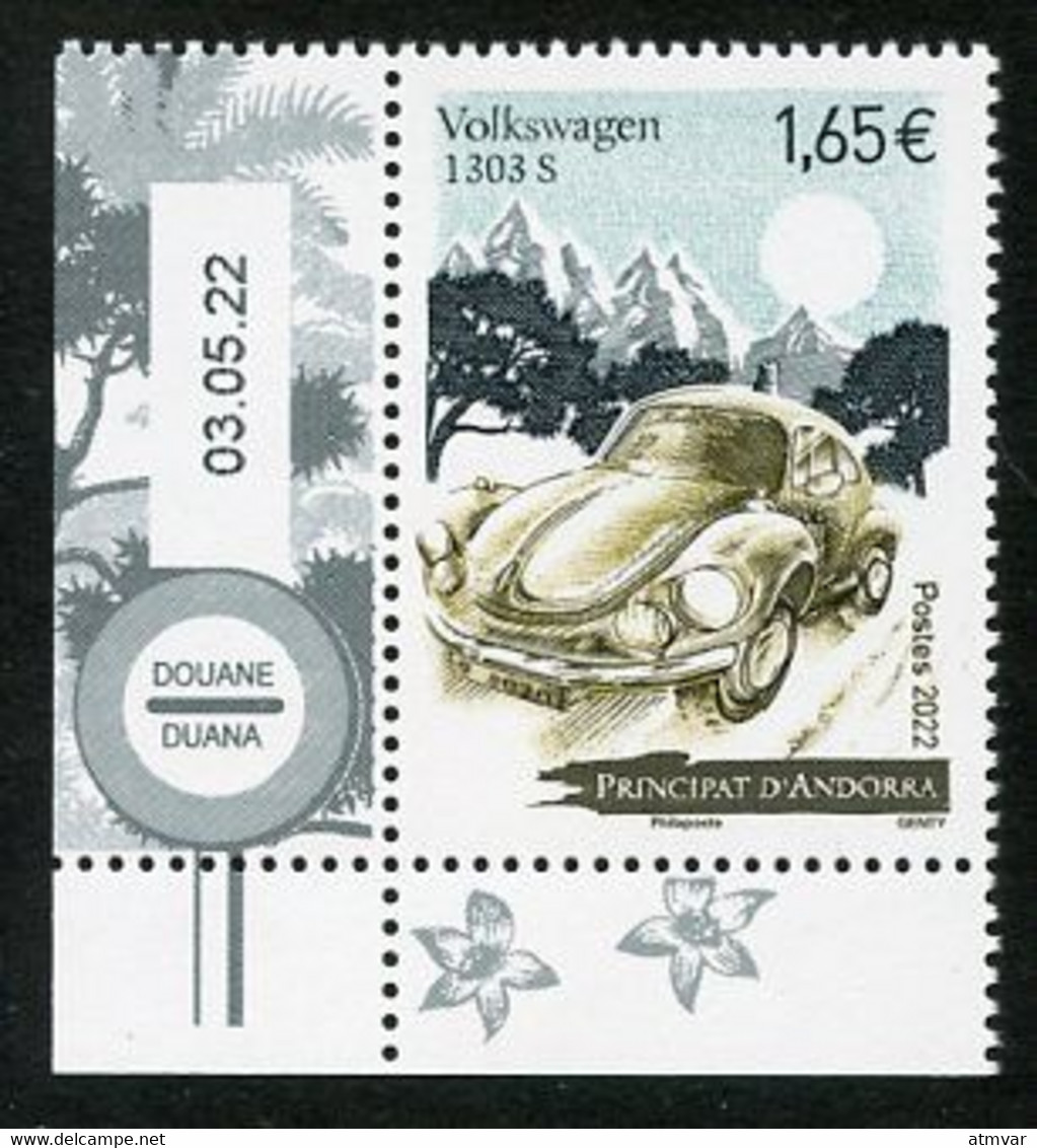 ANDORRA ANDORRE (2022) Volkswagen 1303 S Beetle, Coccinelle, Escarabajo, Käfer, Douane, Duana - Coin Daté - Ungebraucht