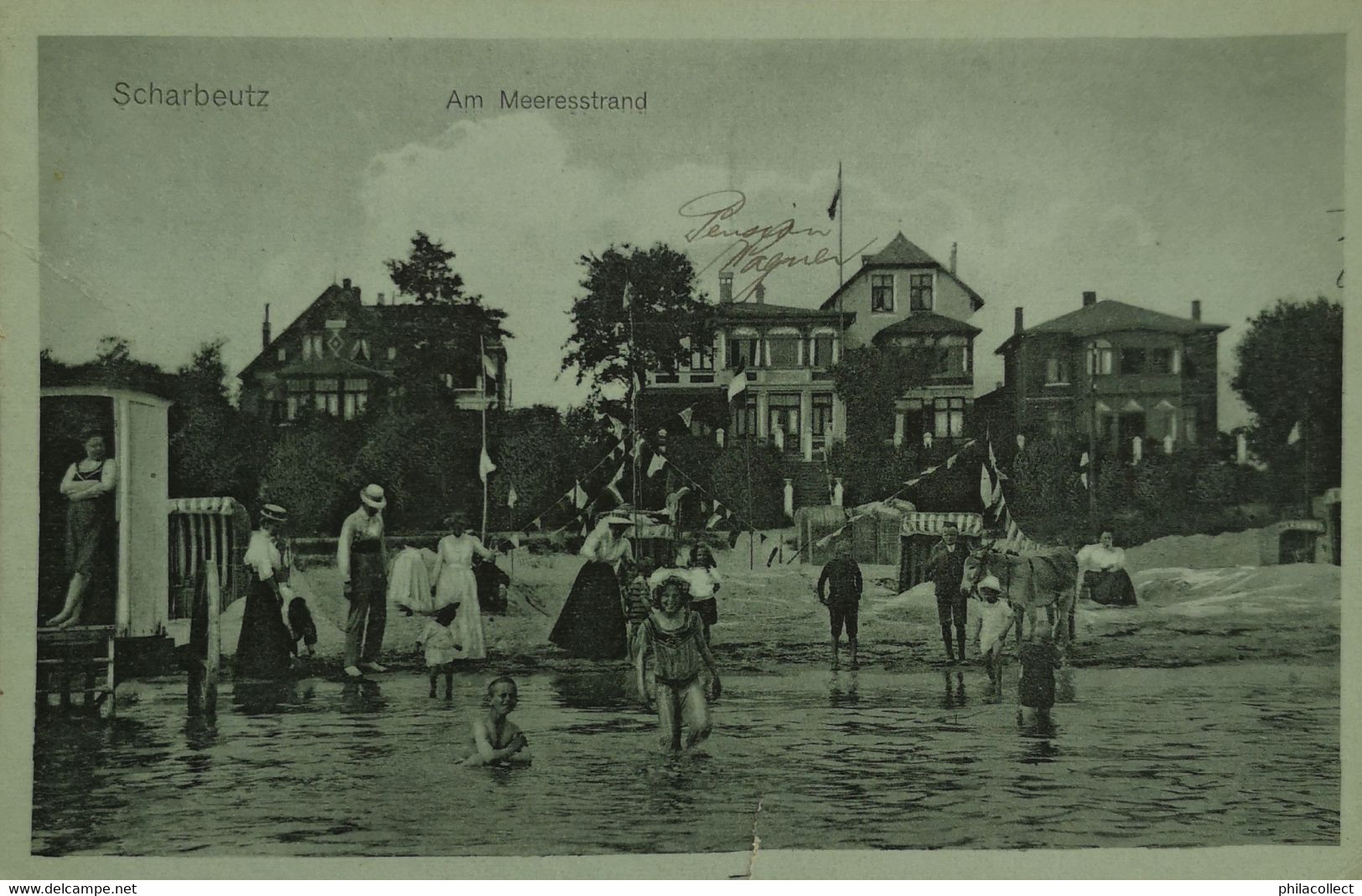 Scharbeutz // Am Meeresstrand 1911 Intern Einriss 1 Cm / Selten Karte - Scharbeutz