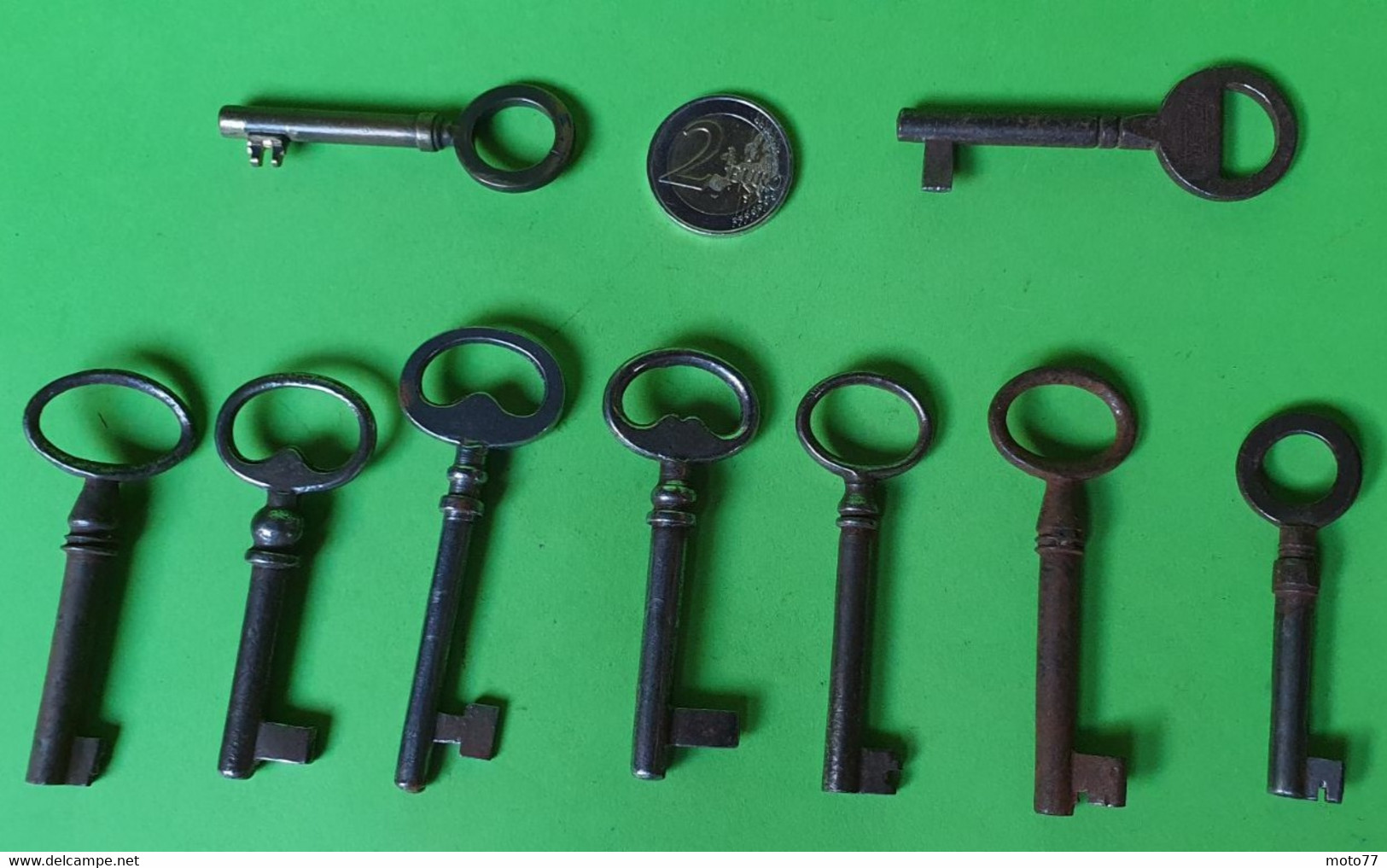 Lot 9 Anciens Outils CLEFS - Pour Porte Armoire Placard - Etat D'usage "dans Leur Jus"- Vers 1930 1960 - Other Apparatus