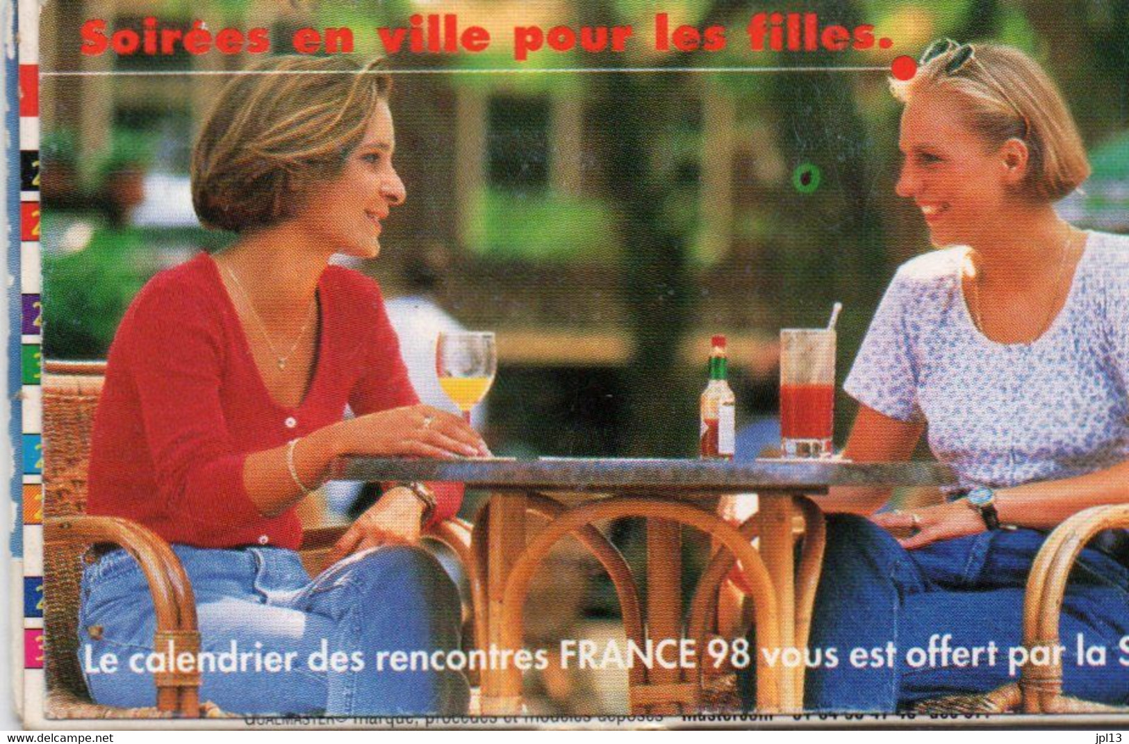 Carte Calendrier - France - Calendrier Coupe Du Monde De Football 1998 - Autres & Non Classés