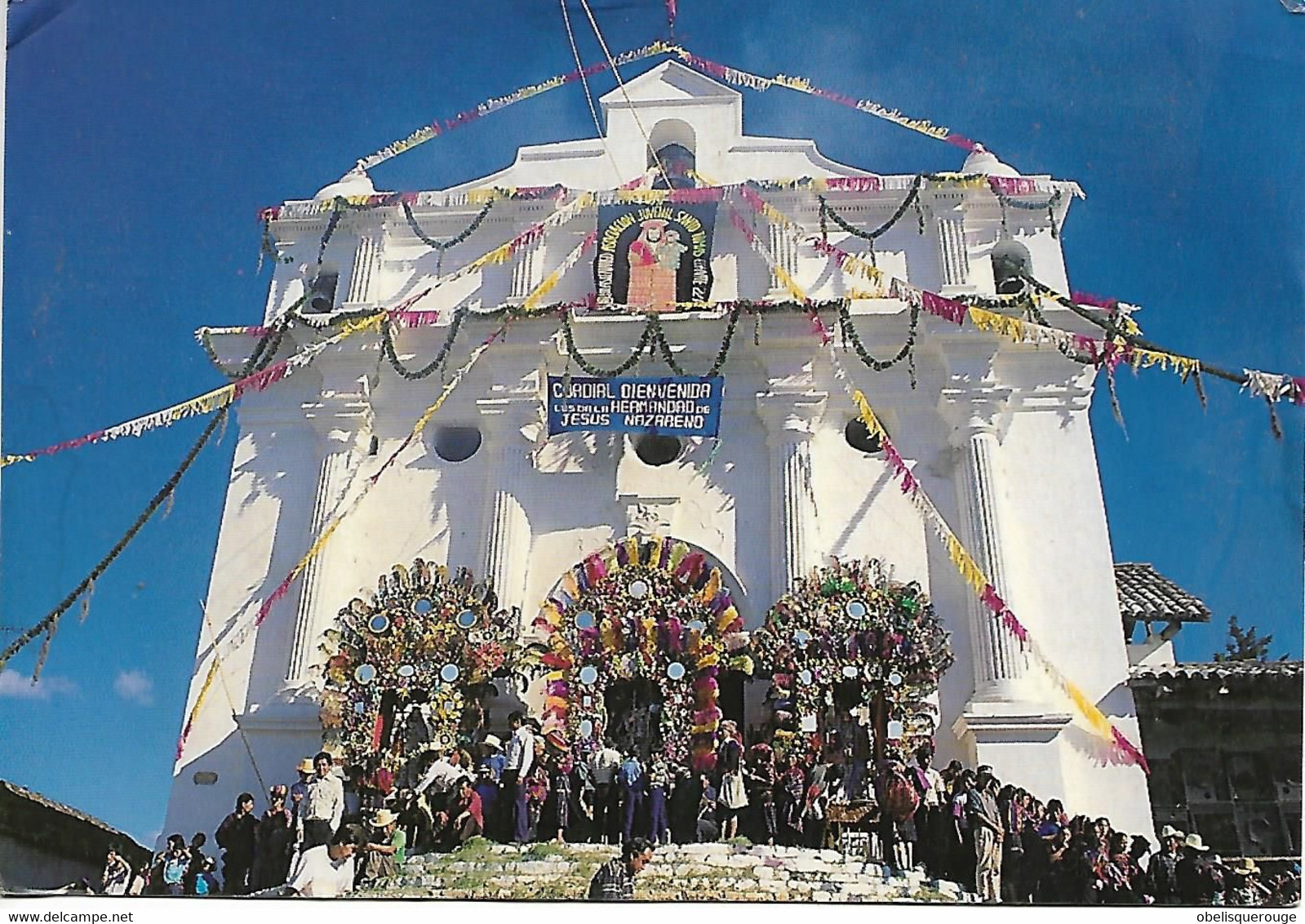 GUATEMALA LAGO CHICHICASTENANGO FETE ST SAINT THOMAS FIESTA SANTO TOMAS PERSONNAGES 2 TIMBRES - Guatemala