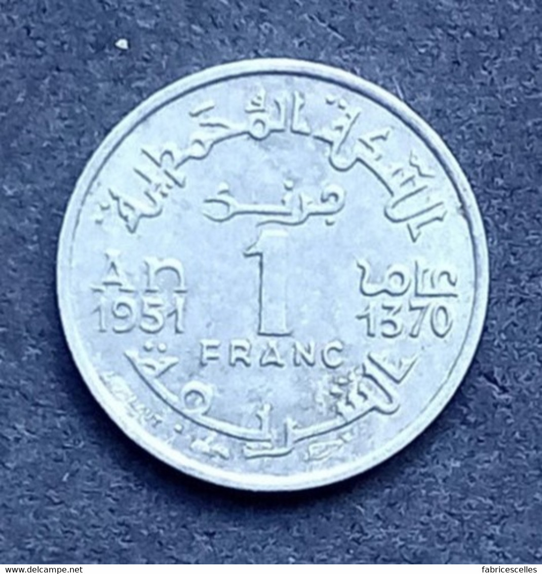 Maroc - Pièce De 1 Franc 1370 (1951),  Empire Chérifien - Morocco
