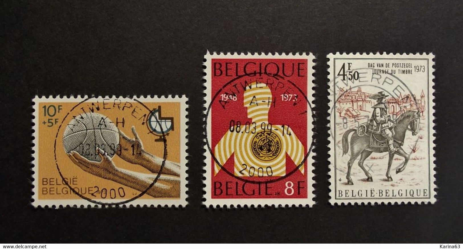 Belgie Belgique - 1973  - OPB/COB N° 1666/68 ( 3 Values ) -  Basketbal - Wereldgezondheid - J. Fivet  -  Obl. Antwerpen - Used Stamps